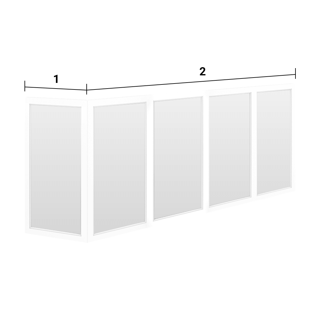 Г-образная рама алюминиевая на балкон эскиз